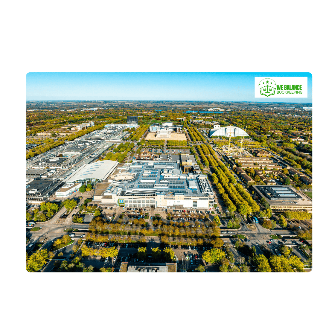 View of Milton Keynes cityscape, representing opportunities for entrepreneurs and new business start-ups.